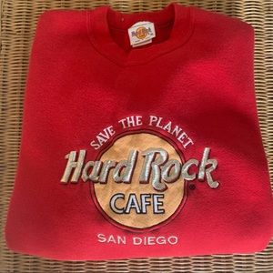 Red vintage Hard Rock Cafe San Diego sweatshirt size XL